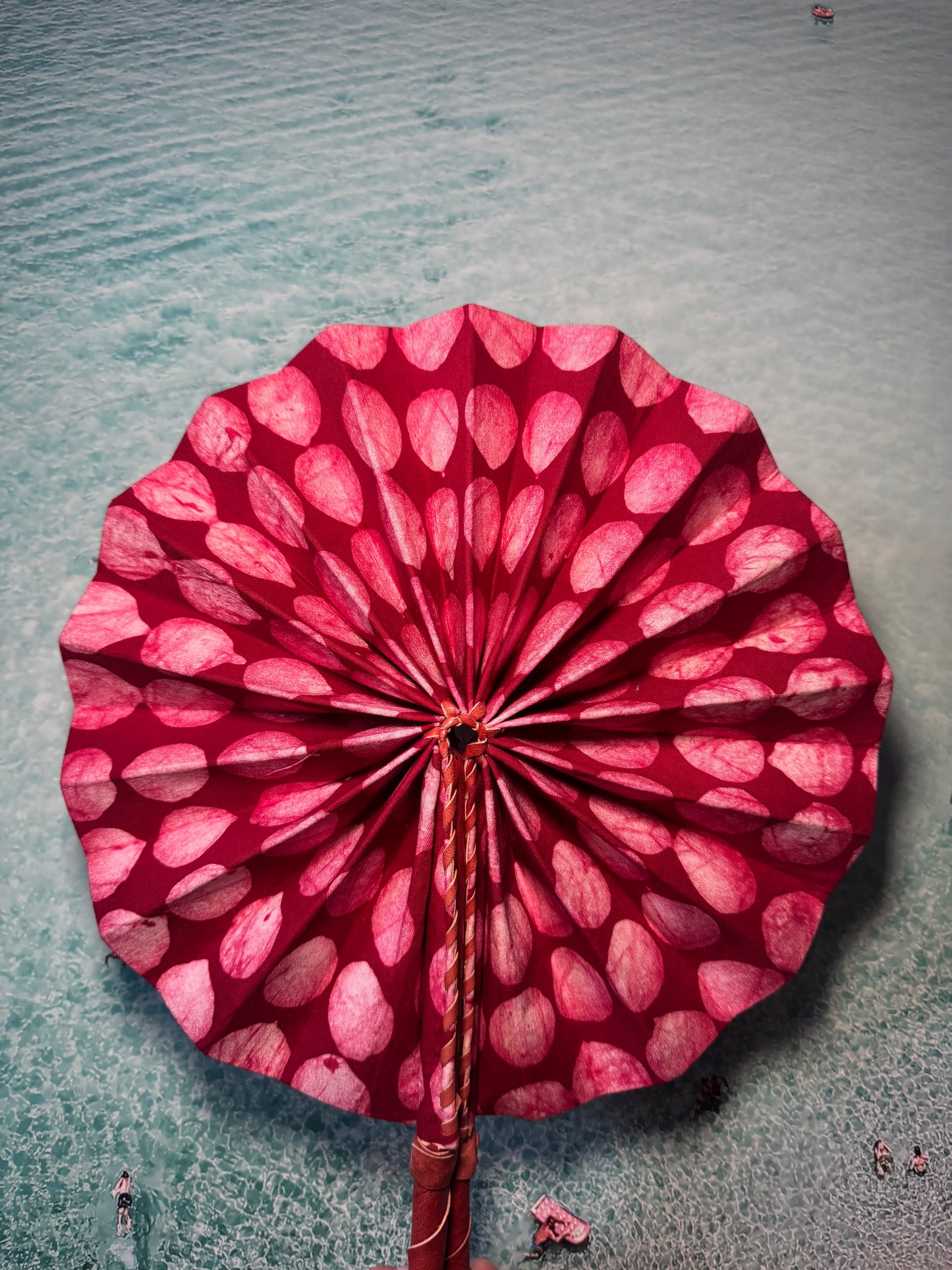 Pink and red spot fan