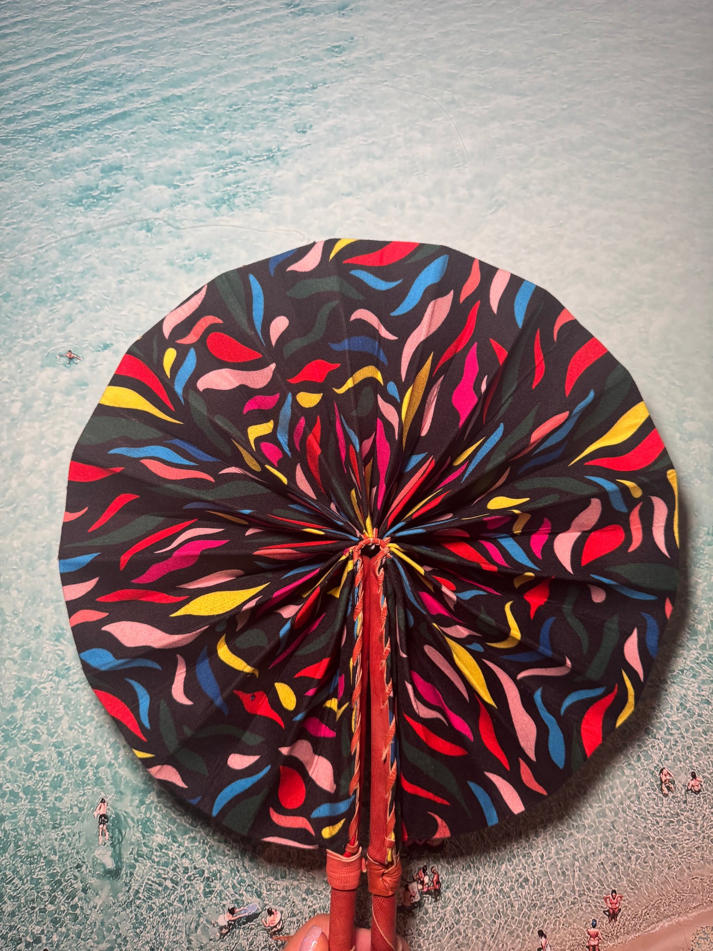 Rainbow and Black Fan