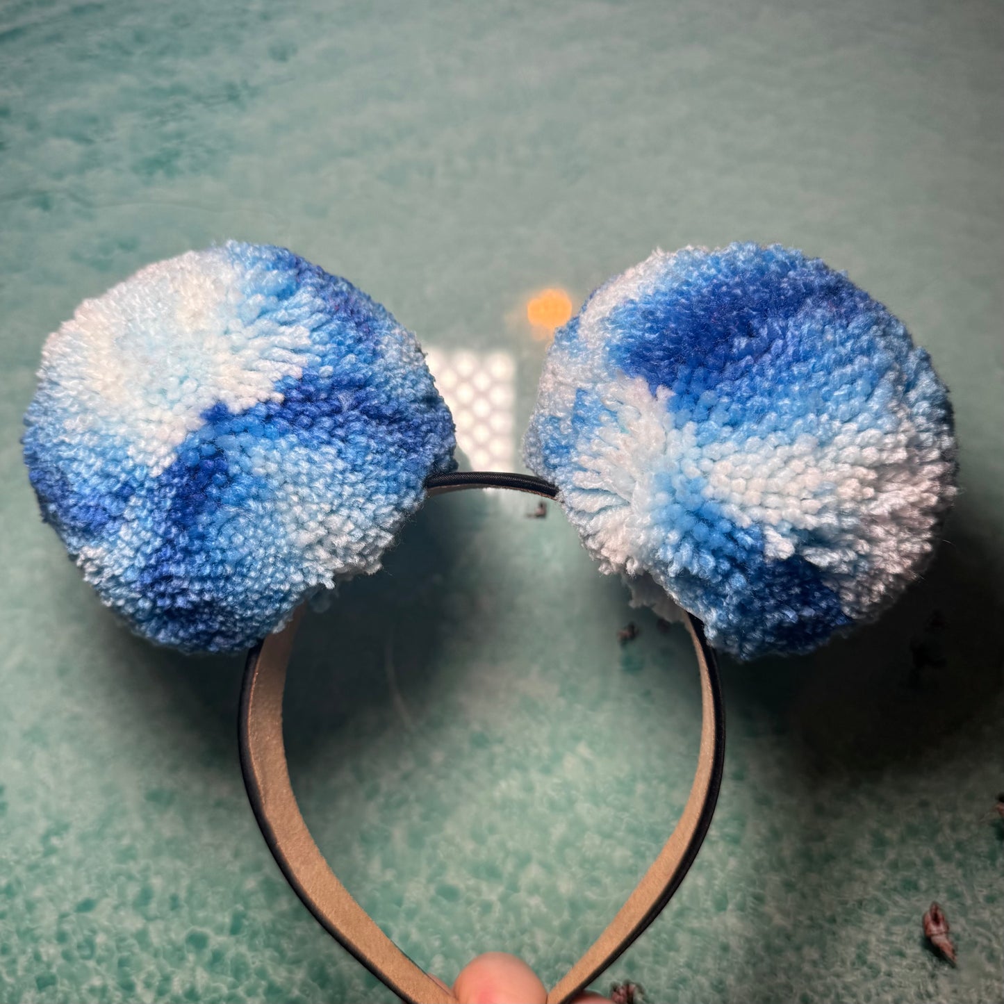 Blue Ombré Pom Pom Headband