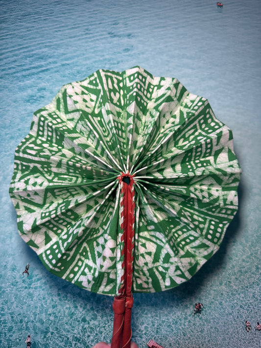 Green patterned fan