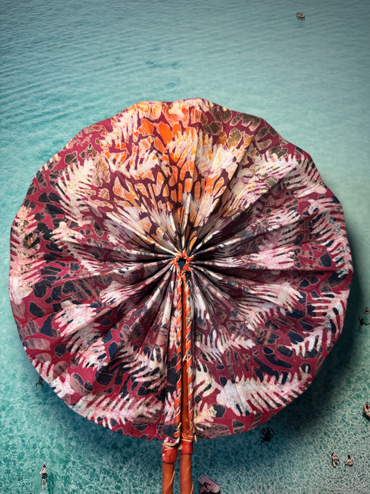 Tribal print fan