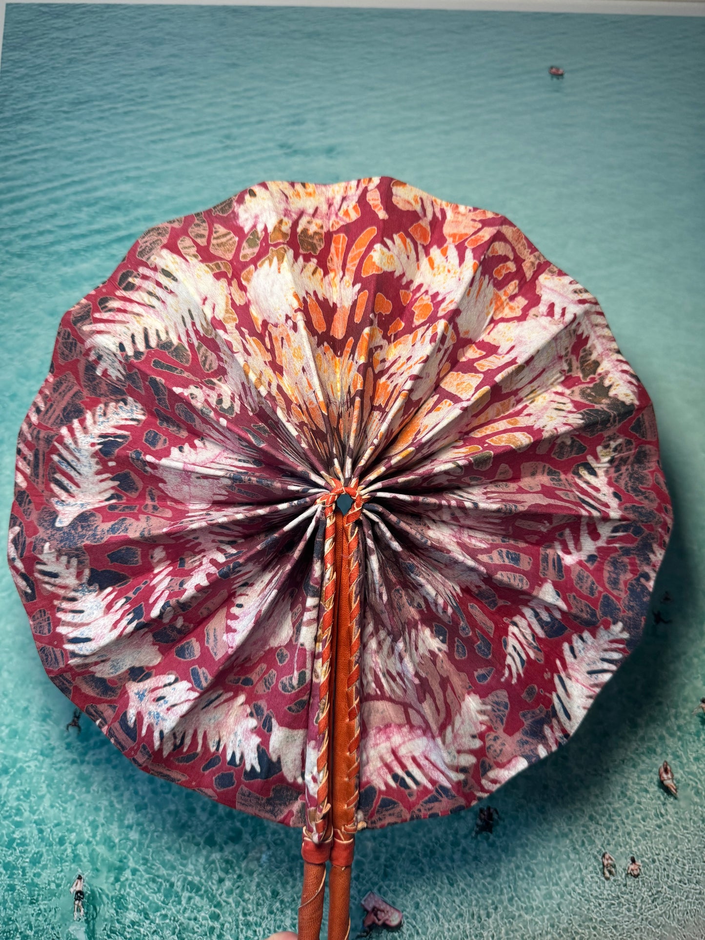 Tribal print fan