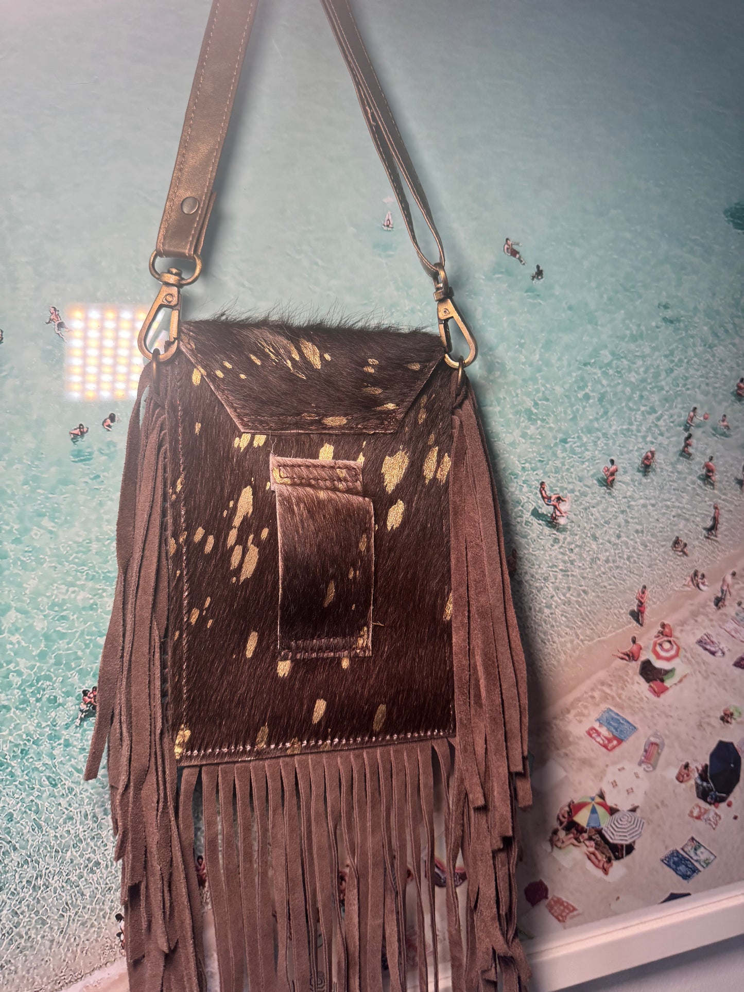 Brown Mobile tassel bag