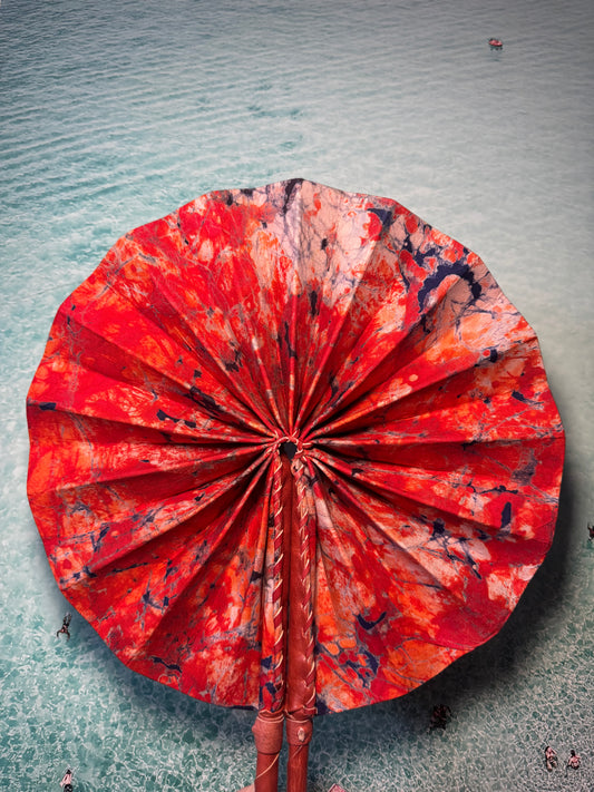 Orange tie dye fan