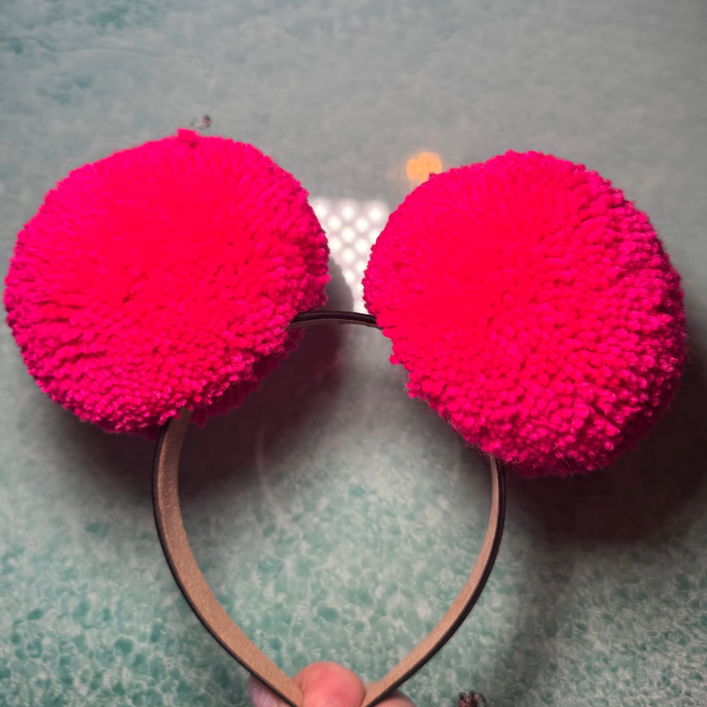 Bright Pink Pom Pom Headband