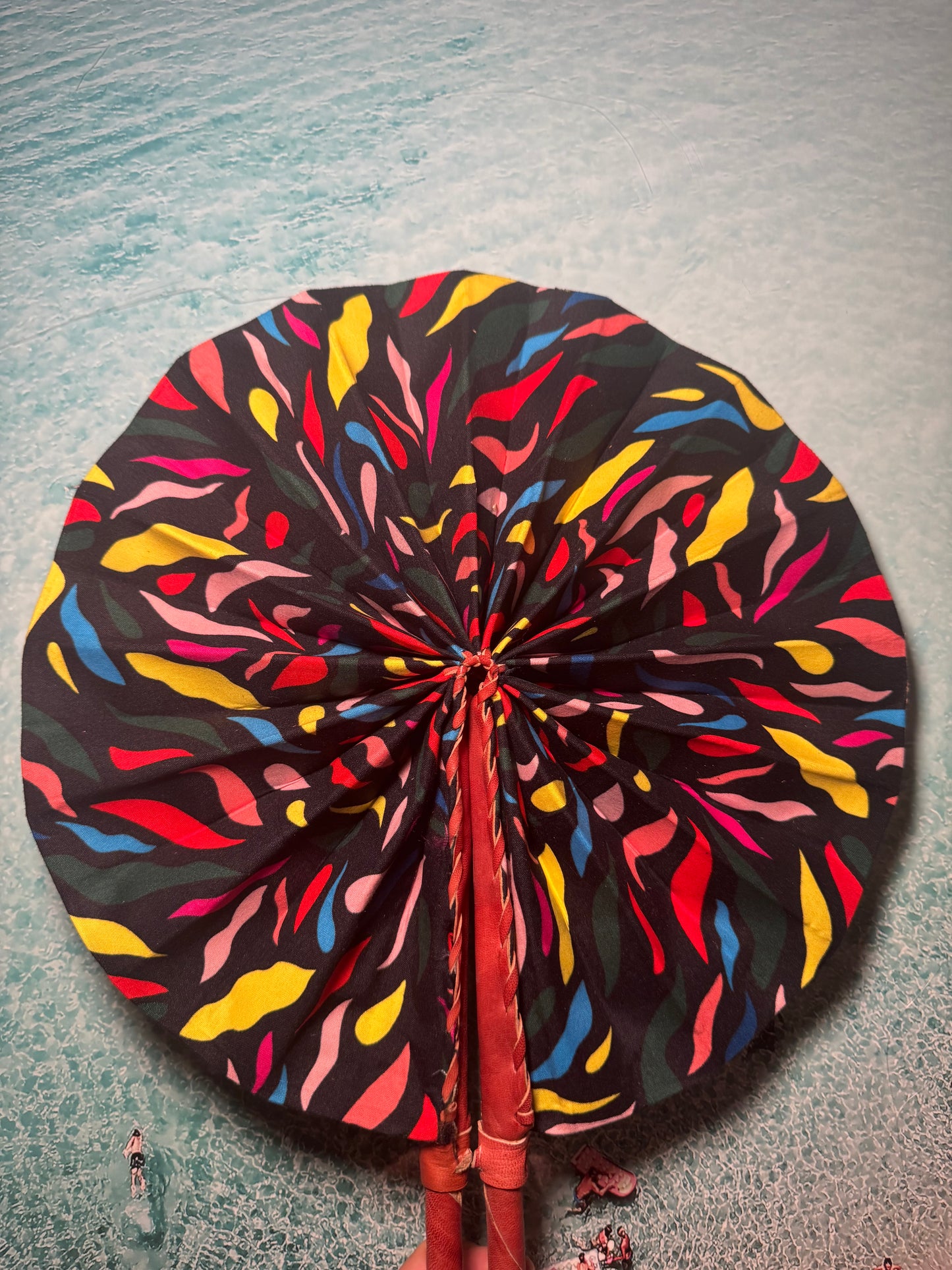 Rainbow and Black Fan