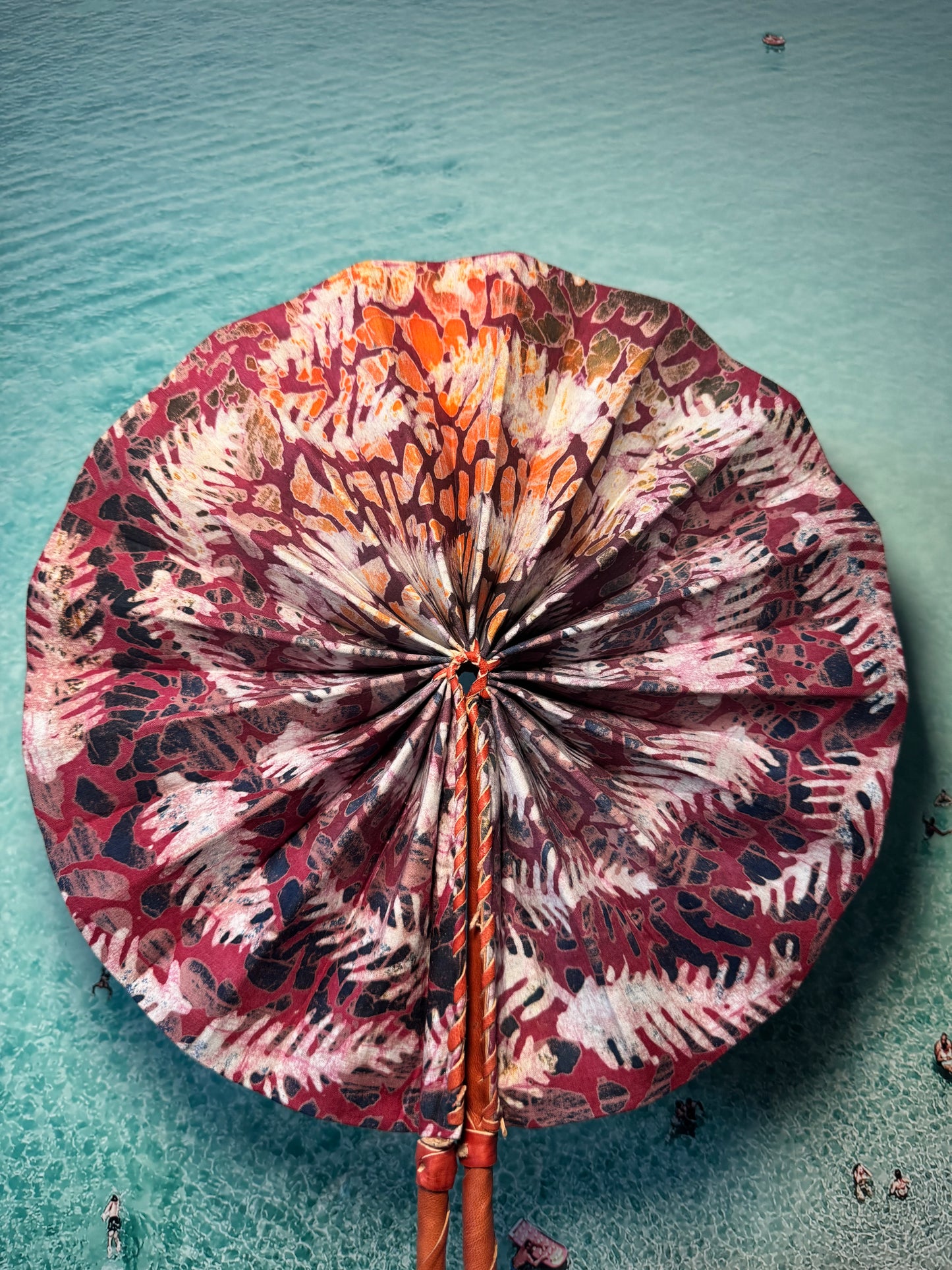 Tribal print fan