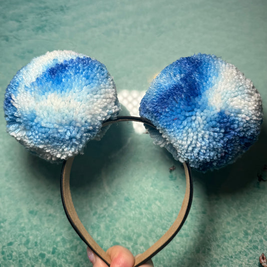 Blue Ombré Pom Pom Headband