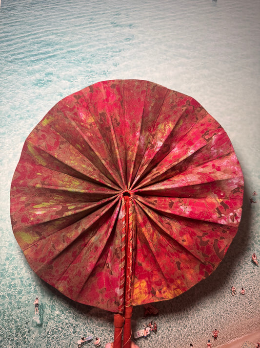 Pink and Green Tye Die Fan